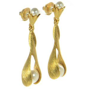Oscar de la Renta Imitation Pearl Twist Earrings